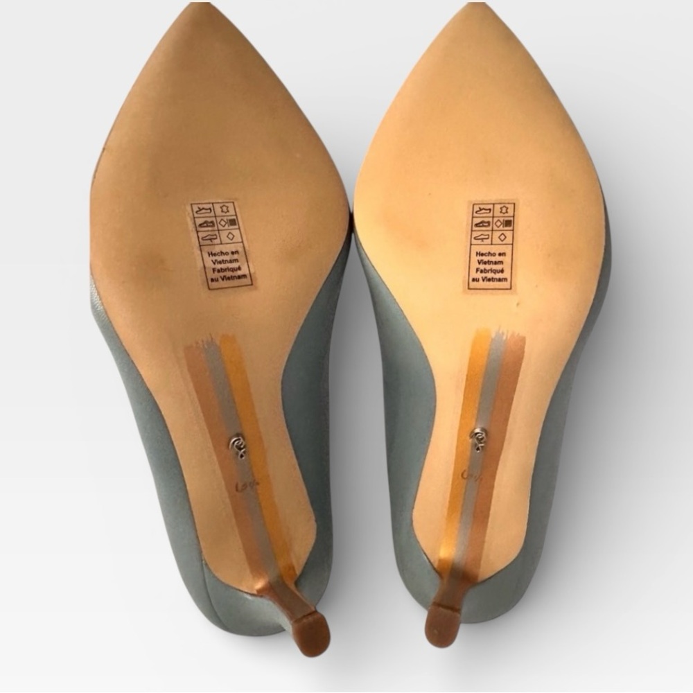 Sam Edelman Hazel Pointed Toe Light Blue Leather Women's Heels 6 1/2 6.5 - Picture 4 of 8